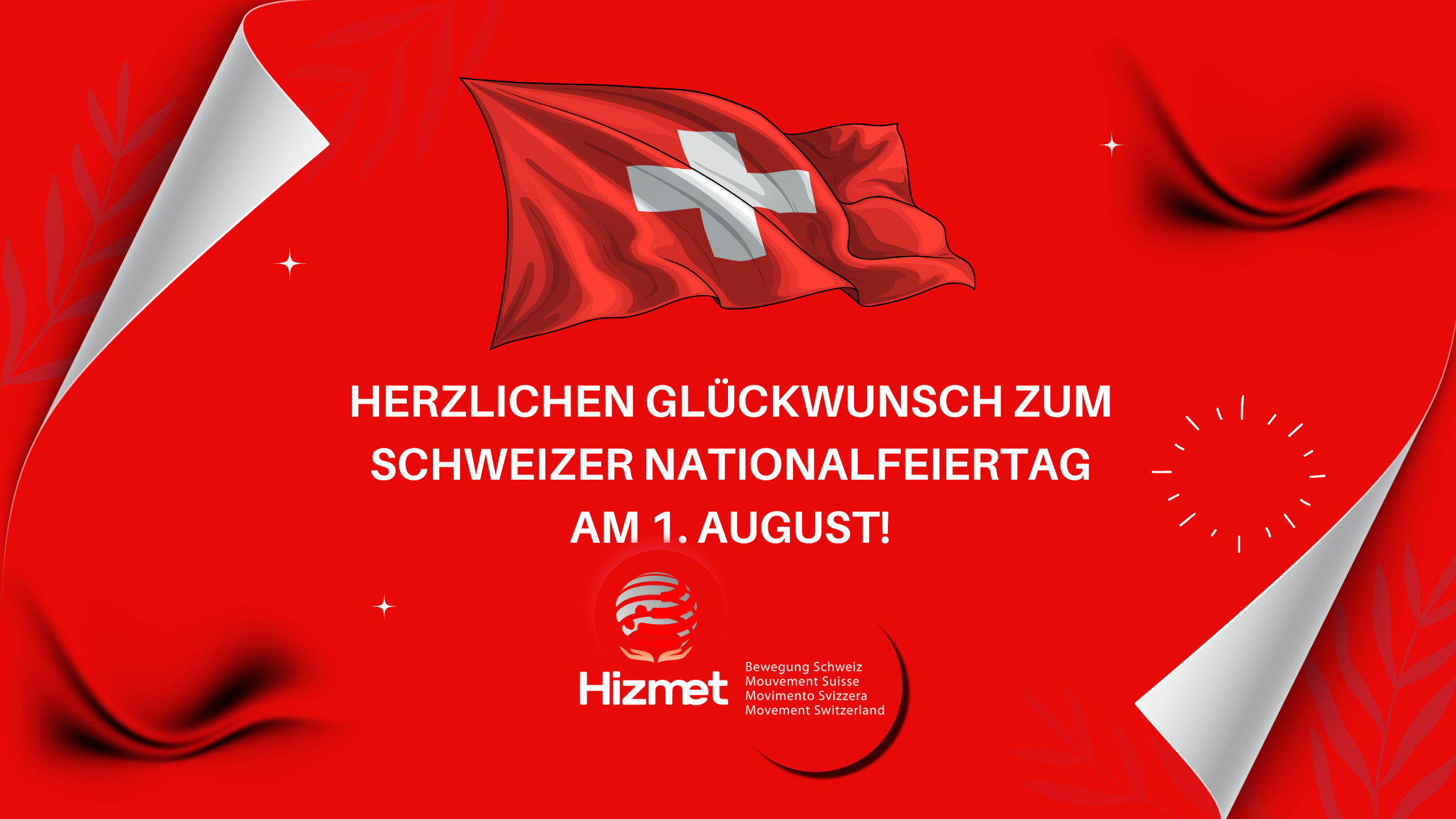 Herzlichen Glückwunsch zum Schweizer Nationalfeiertag am 1. August!